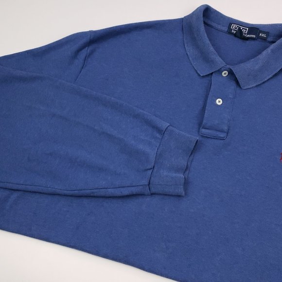 2XL Polo Ralph Lauren Long Sleeve Polo Blue XXL In - Picture 7 of 12